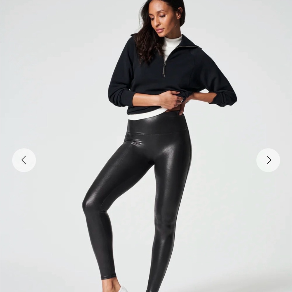 Spanx NWT faux leather leggings large